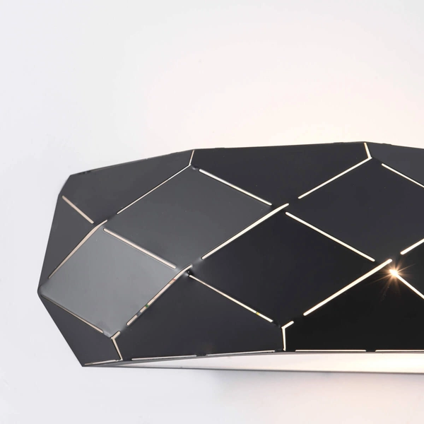 Kinkiet LAMPA ścienna REUS LP-8069/1W BK Light Prestige półokrągła OPRAWA geometryczna przyścienna czarna