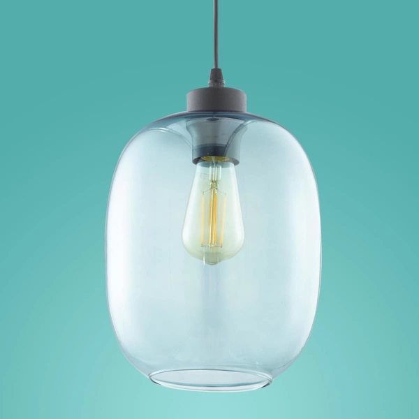 Wisząca lampa do salonu Elio 3182 TK Lighting owalna szklana niebieska