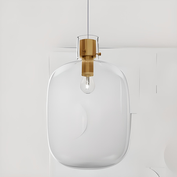 Nowoczesna lampa wisząca Padre do holu przezroczysta złota
