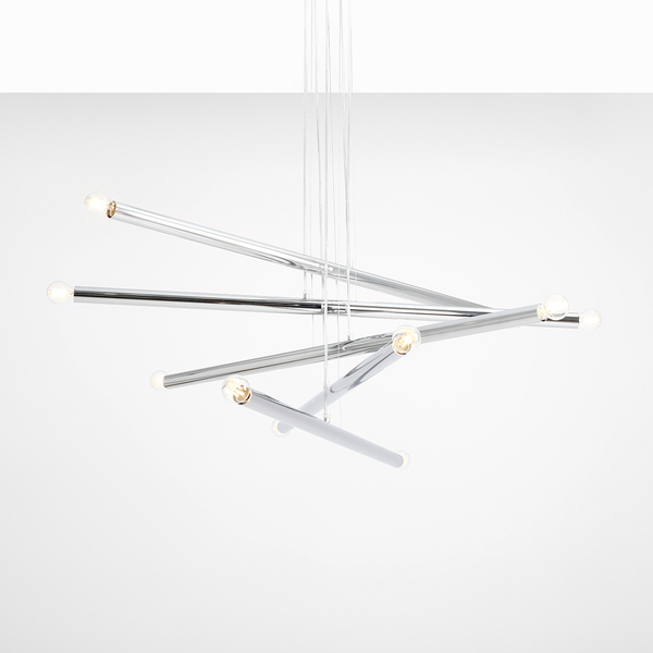 10-płomienny żyrandol Tubo 1072M4 Aldex chrom metalowa lampa salonowa