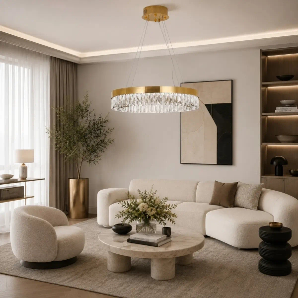 Kryształowa wisząca lampa ALEXIS złota ST-8876P-60 1xLED 15W 3000K ring