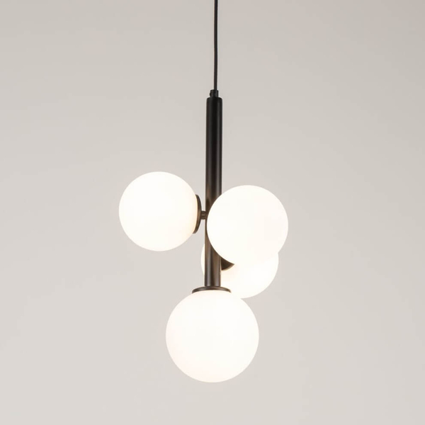 Zwisająca lampa Perla 33487 Sigma kule szklana metalowa biała czarna