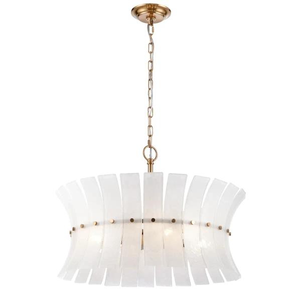 Szklana lampa zwisająca Lancaster P04456BR do salonu mosiądz