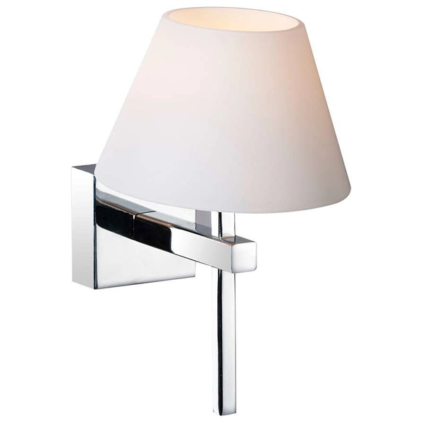 Kinkiet LAMPA ścienna MELVIN MB12021010-1A Italux metalowa OPRAWA abażurowa do łazienki IP44 chrom biała