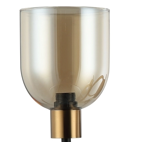 Szklany kinkiet Servio WL-66892-2A-BK-AMB podwójny czarny