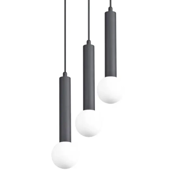 Potrójna lampa wisząca Filano PND-33574-3-BK sople czarne