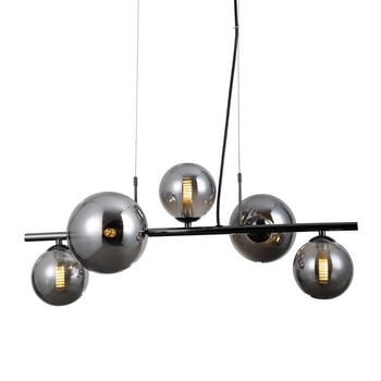 Molekułowa lampa wisząca Canello PND-406007-5A-BCR Italux metal szkło czarny chrom