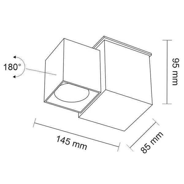 Kinkiet z regulacją BIZEN 7930 Shilo metalowe kostki czarne