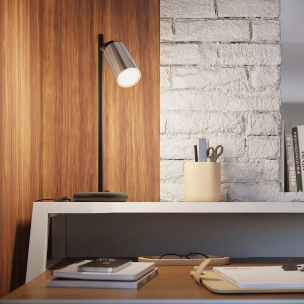 Obrotowy kinkiet ścienny Winx SL.1366 Sollux tubka czarny chrom