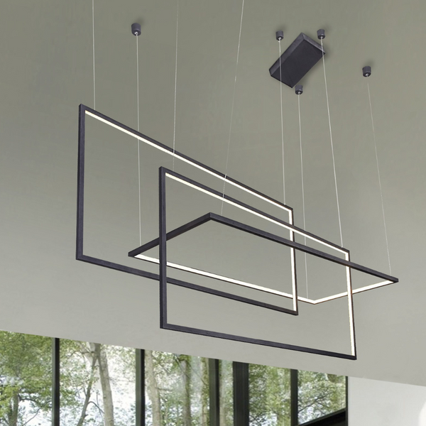 Geometryczna lampa wisząca Metric LED 135W 3000k frames czarna
