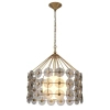 Łańcuchowa lampa wisząca Meridian QN-MERIDIAN-3P-DG krążki przydymione złote