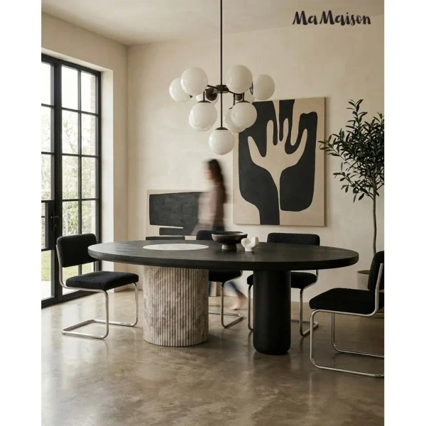 Stół jadalniany ATLANTE MM001501100400 marmur drewno mango 240x120cm
