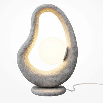 Designerska lampa stołowa Opus MOD380TL-01GR na komodę szara