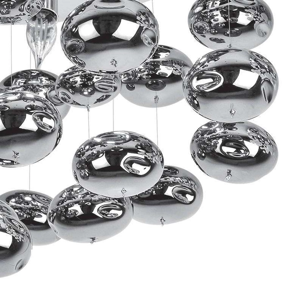 Plafon LAMPA sufitowa VEN P-MX 42507/6 CR okrągła OPRAWA kaskada kule stones rain chrom