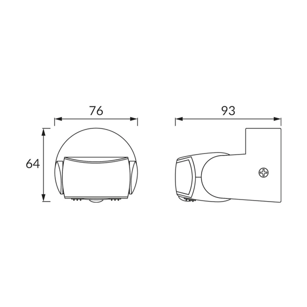 Ogrodowy czujnik ruchu Patrol 03925 Ideus IP65 zewnętrzny czarny