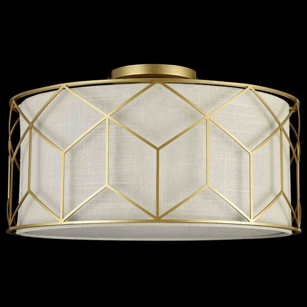 Plafon LAMPA sufitowa MESSINA H223-PL-03-G Maytoni abażurowa OPRAWA plafoniera okrągła złota beżowa