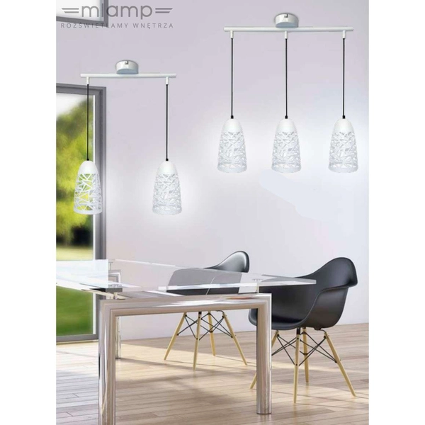 LAMPA wisząca SABRIN 32-54869 Candellux metalowa OPRAWA ażurowy zwis biały