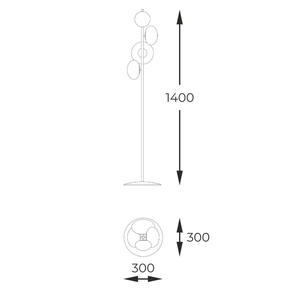 Podłogowa lampa Omi 1177 Zumaline okrągła metalowa biała złota