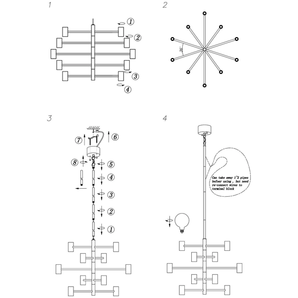 Żyrandol LAMPA wisząca PARIS 107187 Markslojd metalowa OPRAWA molekuły zwis loft sticks czarny