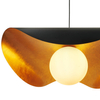 Wisząca lampa kapelusz ENZO ST-F22020601-D40 black szklana czarny złoty