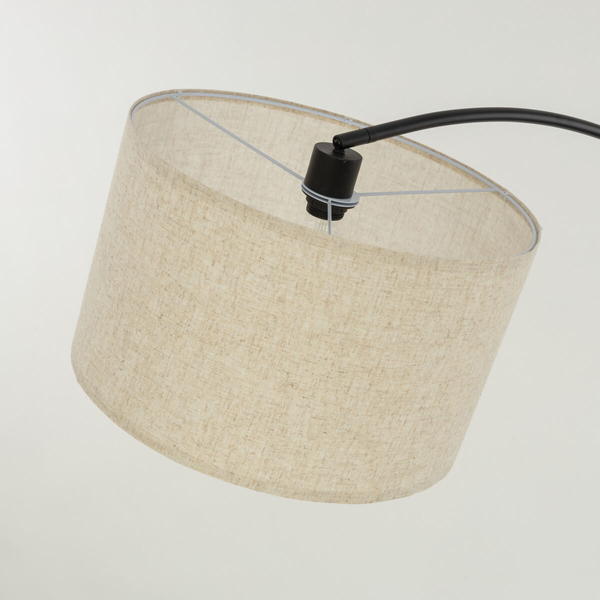 Lampa podłogowa Zenith 6023 TK Lighting abażur lniany eko beżowa czarna