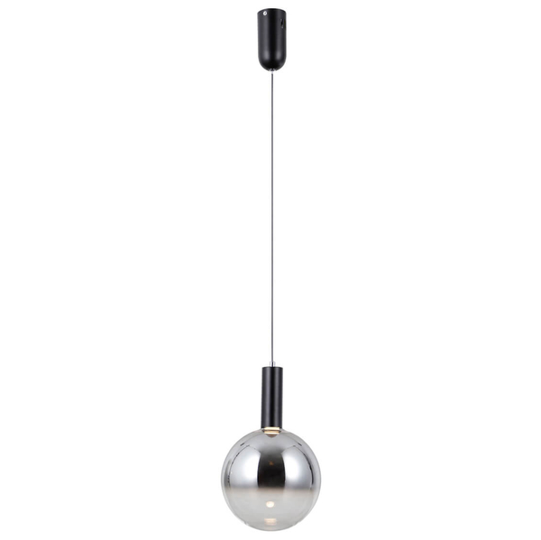 Szklana lampa zwis Strela PND-34378-1M-BK LED 5W 3000K czarny przydymiony