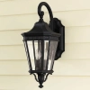Zewnętrzna LAMPA elewacyjna Cotswold  FE-COTSLN2-M-BK Elstead FEISS ogrodowa OPRAWA szklany kinkiet retro IP44 czarny przezroczysty