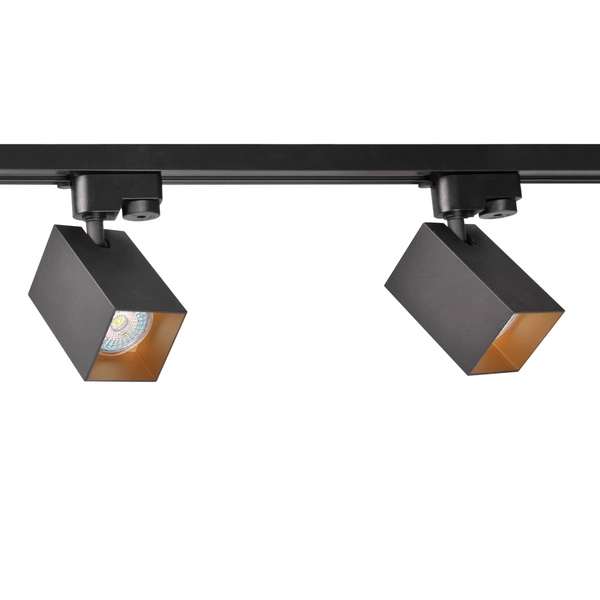 1-fazowy zestaw szynowy SQUARE 321732 sufitowy czarny złoty