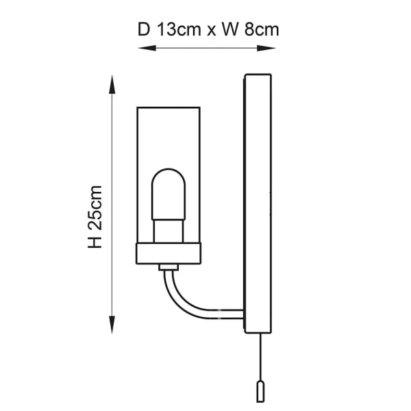 Ścienny kinkiet tuba Edrea 92960 do łazienki IP44 chrom przezroczysty