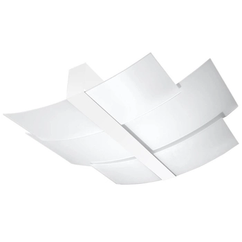 Sypialniana lampa sufitowa SL.1047 biała nad łóżko szklana