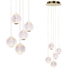 Wisząca LAMPA kaskada ROSARIO PND-12220121-5A-GD Italux szklana OPRAWA zwis LED 21W 3000K glamour przezroczysty
