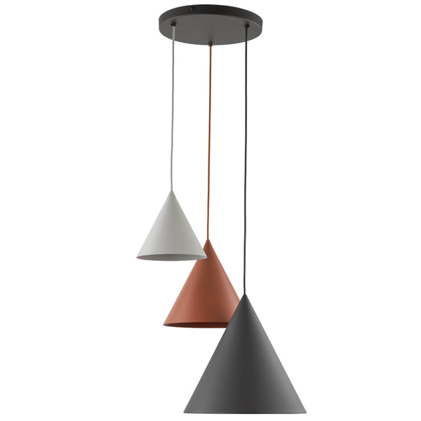 Wisząca lampa stożkowa Cono 6633 trójkąt do kuchni ceglana szara czarna