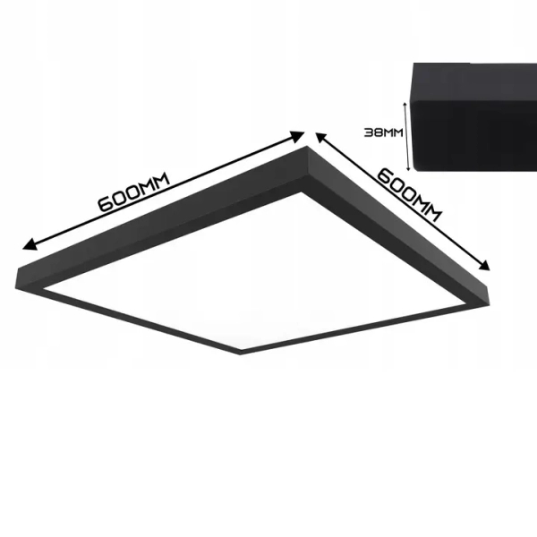 Panel ledowy sufitowy 354 LED 60W 4000K kwadrat czarny