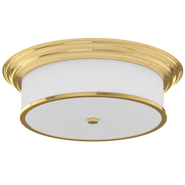 Salonowa lampa sufitowa Famburo okrągły plafon złoty z tkaniny