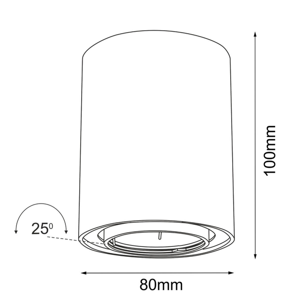 Sufitowa lampa Point 1258 BROSline spot do jadalni metalowa czarna