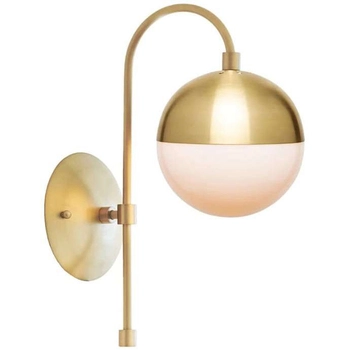 Kinkiet LAMPA ścienna CGHALKIN COPEL metalowa OPRAWA modernistyczna kula ball mosiądz biała