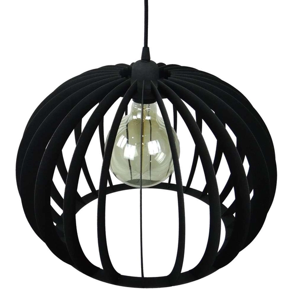 Druciana LAMPA wisząca 137623690555 TEAM metalowa OPRAWA loftowy ZWIS klatka kula ball hygge czarna