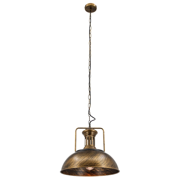 Rustykalna lampa wisząca Loft 7897/1 BL TR metalowa kopuła złota