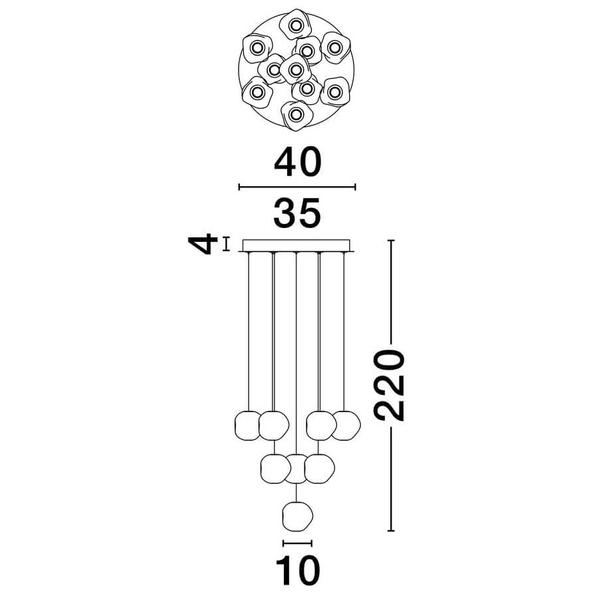 Wielopunktowa lampa wisząca CHEPEN LE44643 LED 48W 3000K czarny chrom