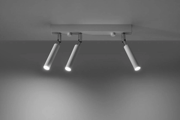 Sufitowa LAMPA plafon SL.0904 tuby OPRAWA metalowa regulowana industrialna biała