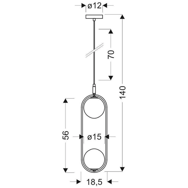 Wisząca lampa modernistyczna CORDEL 32-73464 kula szklana mosiężny biały