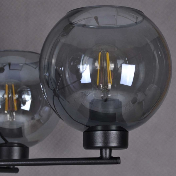 LAMPA sufitowa Aldar K-4852 Kaja loftowa OPRAWA szklane kule balls czarne grafitowe