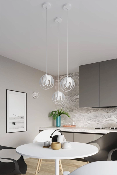 Industrialna lampa wisząca SL.1084 loftowa nad łóżko biała