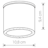 Natynkowa LAMPA sufitowa HEXA 9564 Nowodvorski metalowa OPRAWA łazienkowa tuba downlight IP44 biała