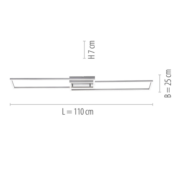 Przysufitowa lampa IVEN 14019-55 LED 20W 2700-5000K na pilot srebrny biały