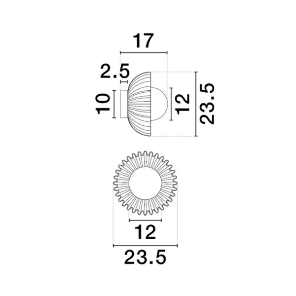 Okrągła lampa ścienna ALMENDA LE45272 ceramiczna karmelowa