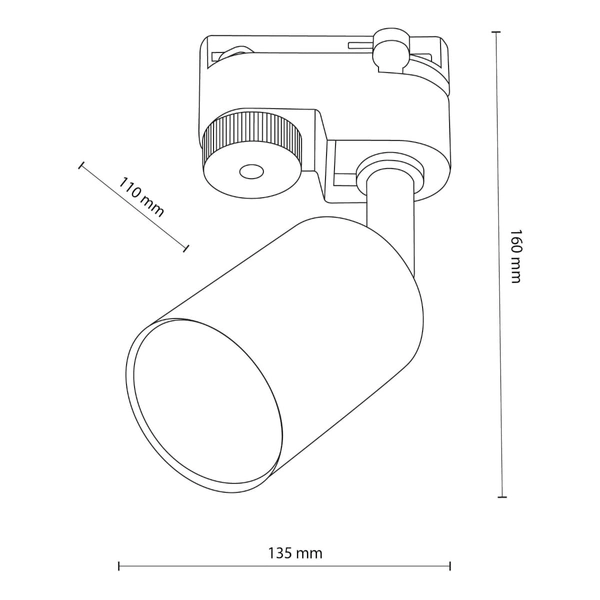 Downlight do systemu szynowego 1-fazowego Tracer 5685 TK Lighting okrągła czarna