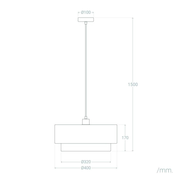 Materiałowa lampa wisząca Tesutto ABR-LWT-E27 Abruzzo tuba granatowy złoty