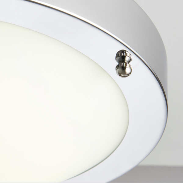 Okrągły plafon Portico 54676 Saxby łazienkowy LED 9W 4000K IP44 chrom