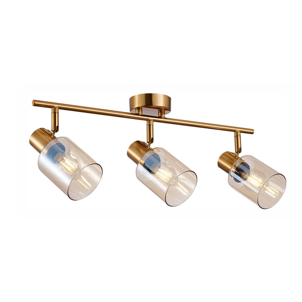 Sufitowa lampa tuby Santia SPL-65342-3-BRO-AMB Italux  mosiądz bursztynowy